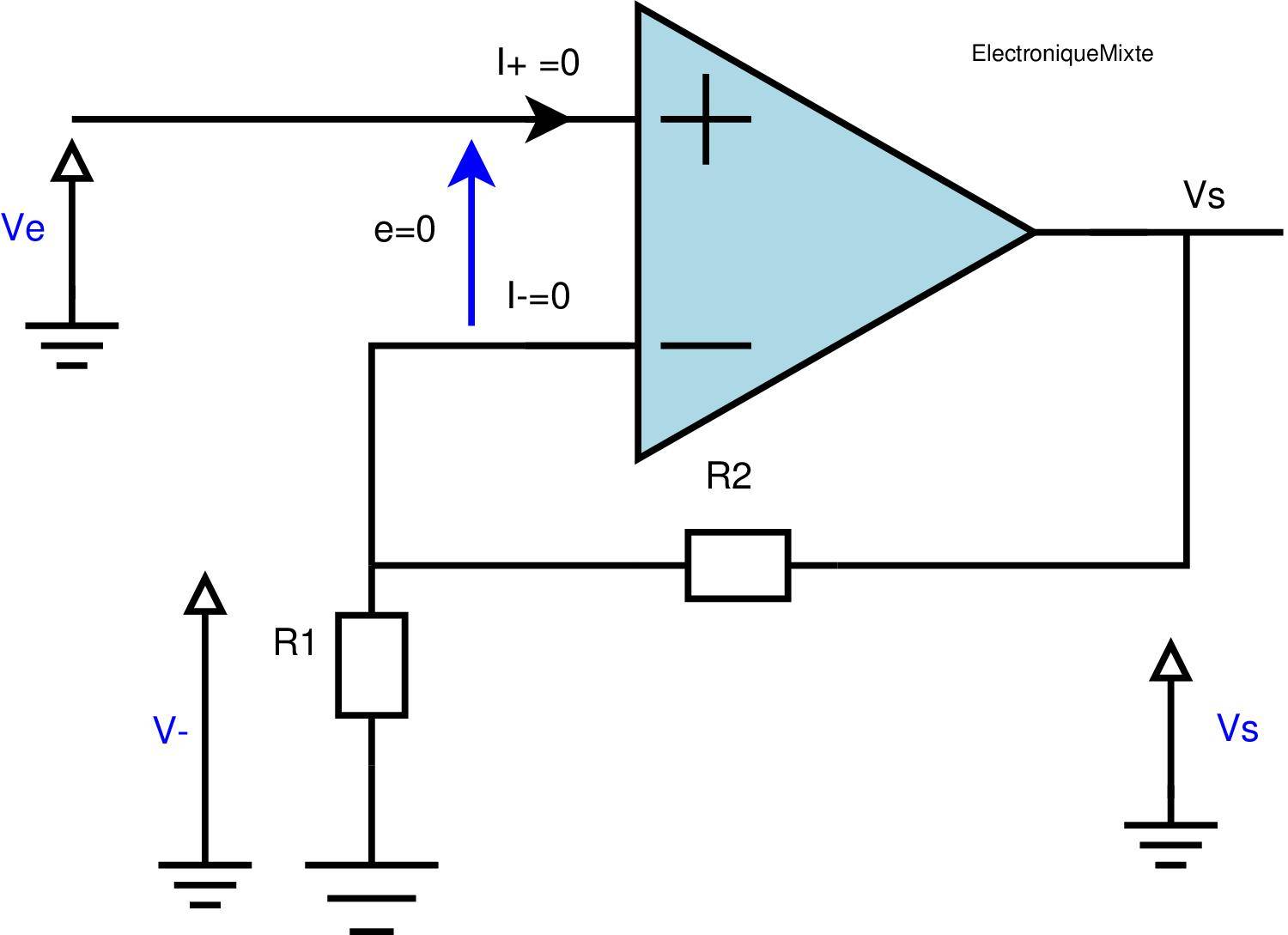 amplificateur électronique non inverseur