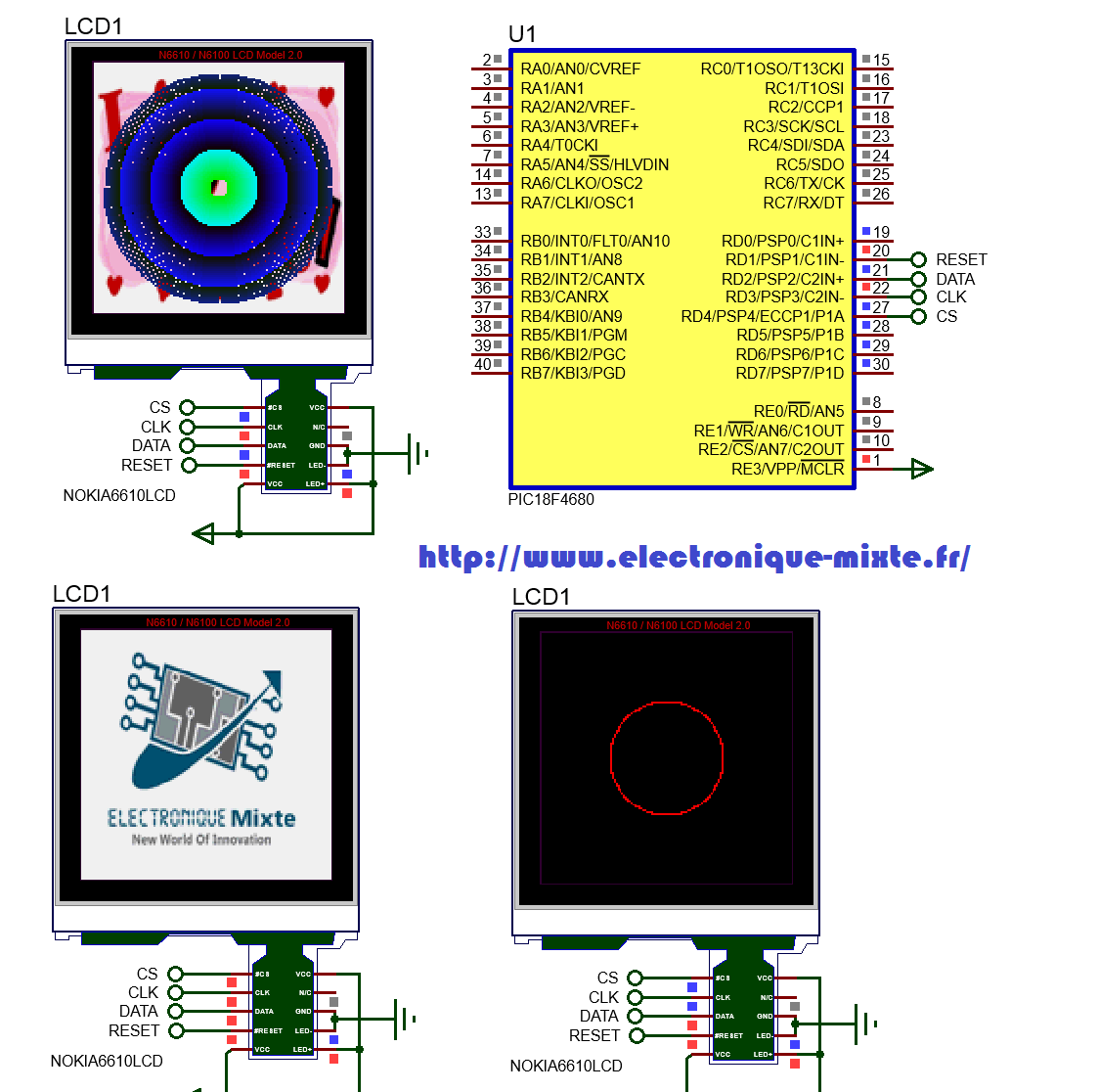 Projet électronique Gestion de l'afficheur LCD NOKIA RGB