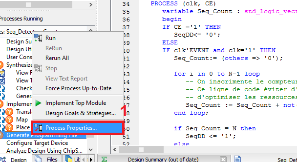 Projet électronique FPGA Détecteur d'une séquence parallele bin 1