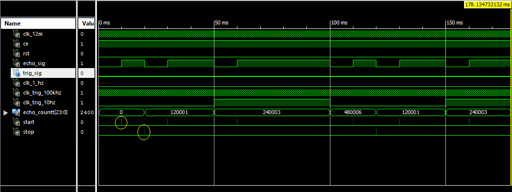 Projet électronique FPGA 4 1 sur 3 Capteur de distance ultrasonique à base du FPGA et Arduino - sim 1