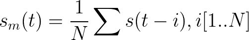 Projet électronique Traitement du signal avec Arduino # Lissage & Seuillage d’un signal - Fomule