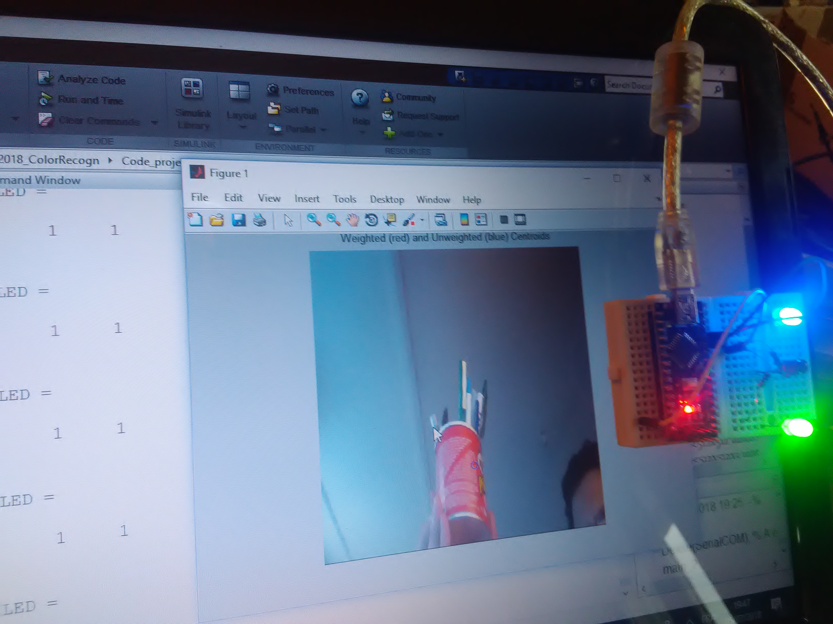 Projets Matlab et Microcontrôleur 3 Reconnaissance des couleurs avec matlab et Arduino 2-2- photos du projet (11)