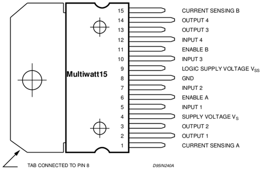 Projet électronique FPGA 8 Commande d-un moteur à CC – V2 - Circuit de puissance L298N