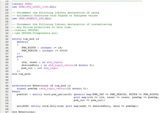 Projet électronique FPGA 8 Commande d-un moteur à CC – V2 - Code VHDL 1