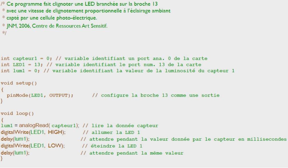 programme cligner une LED