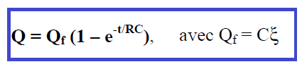 équation de charge d'un condensateur