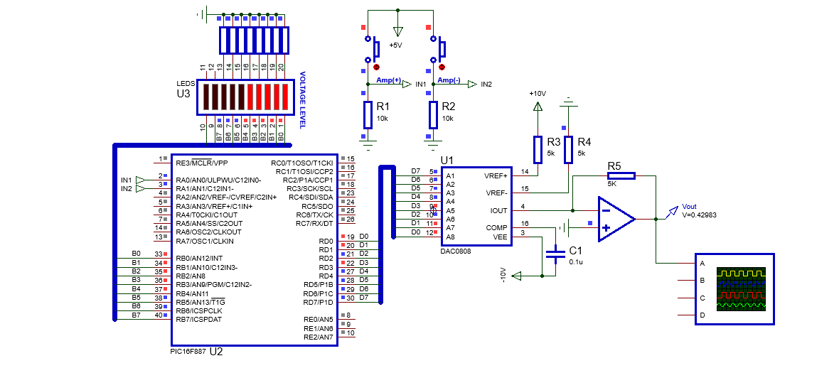 Générateur du bruit avec microcontrôleur PIC16F887
