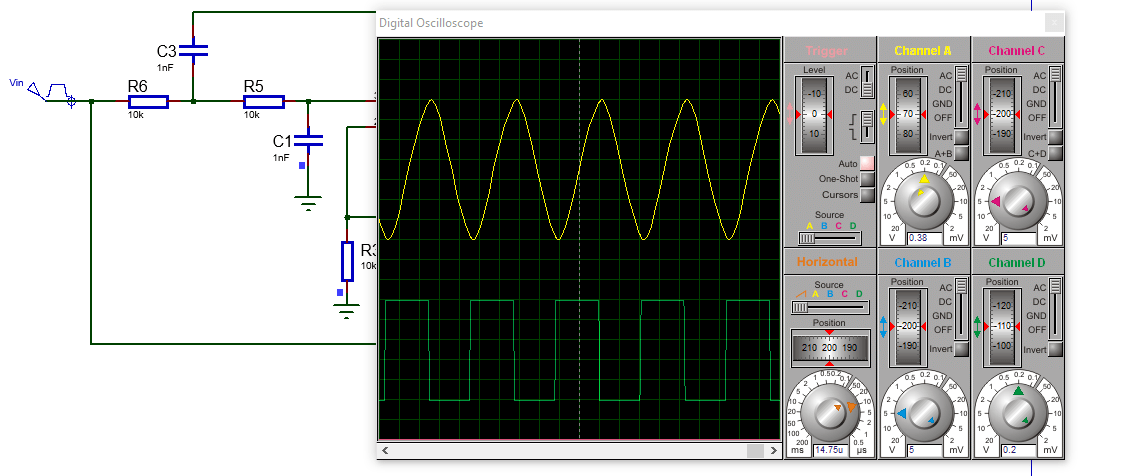 simulation signal carrée en sinus