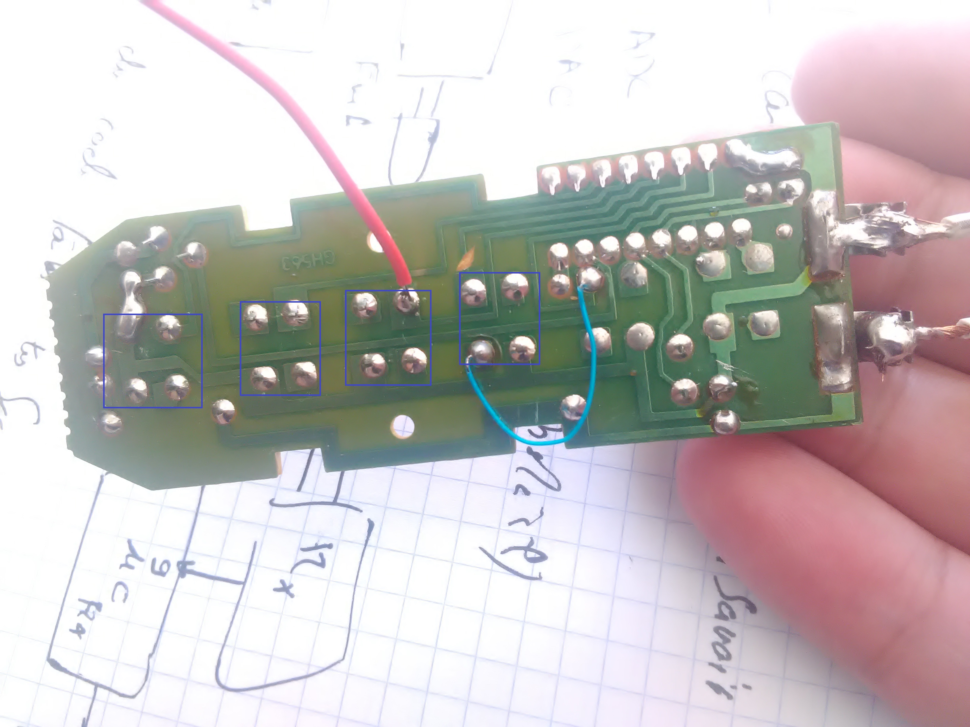 PCB télécommande après modification