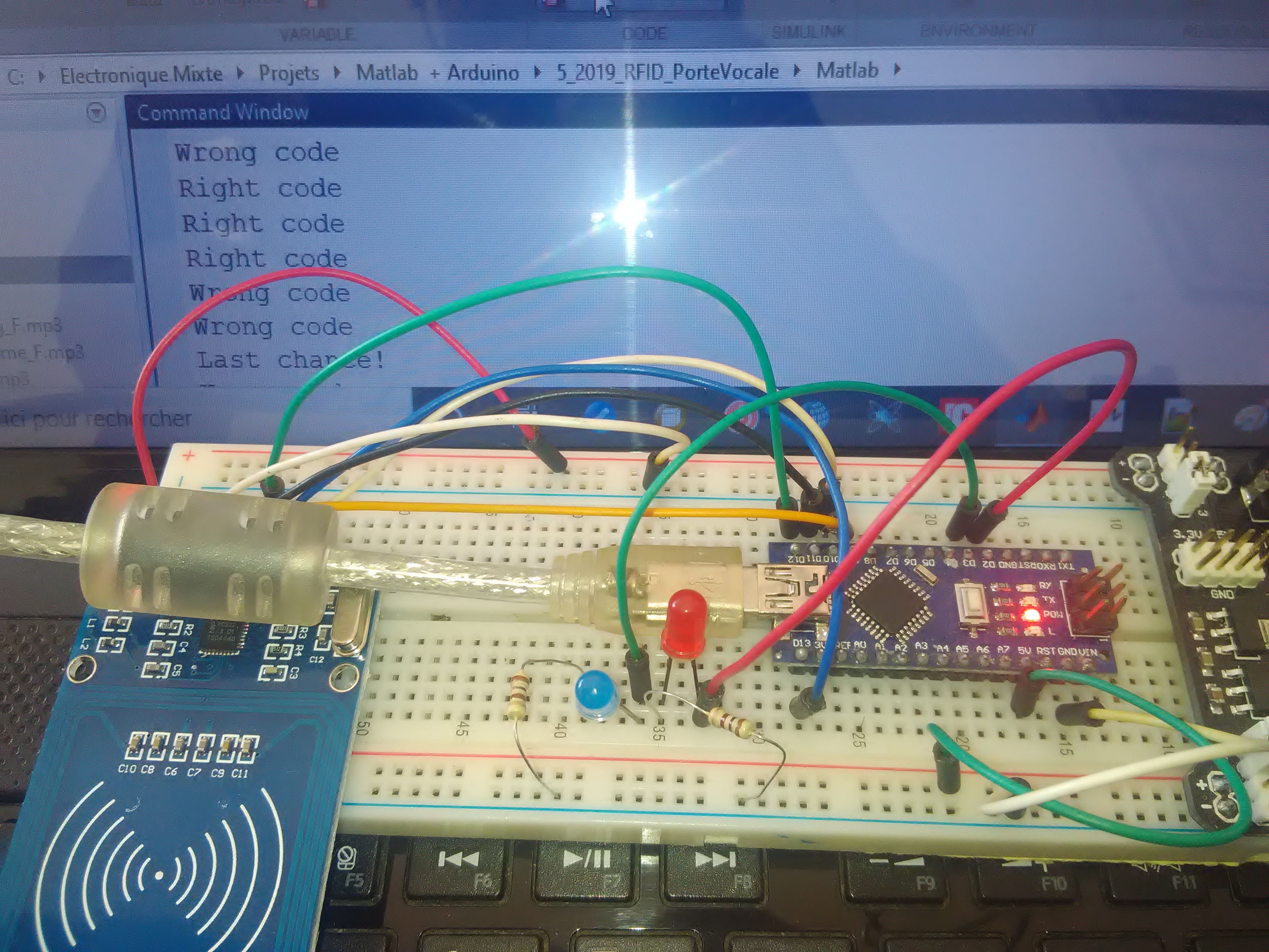 Projet RFID Contrôle d'accès à assistance vocale avec Arduino et Matlab (1)