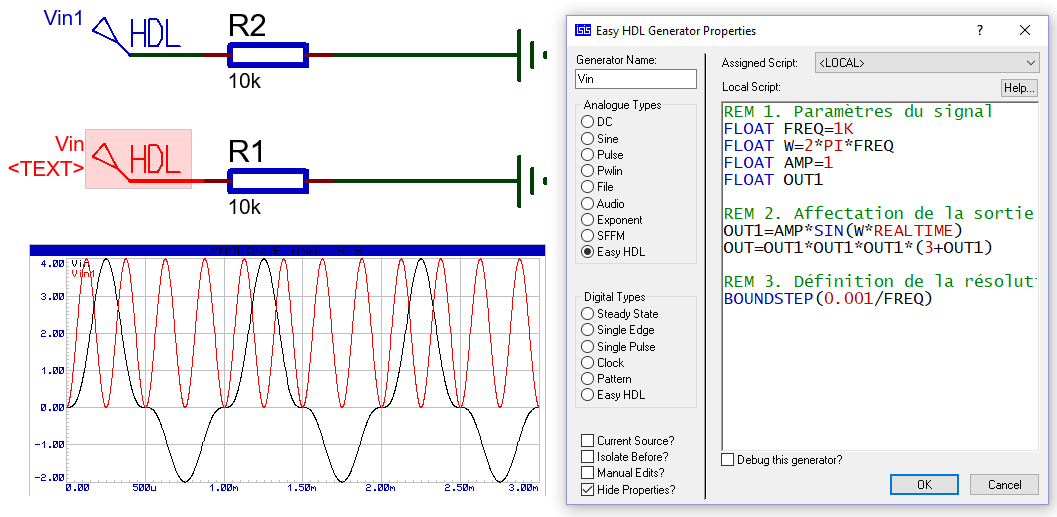 ISIS PROTEUS Générateur des signaux - Easy VHDL