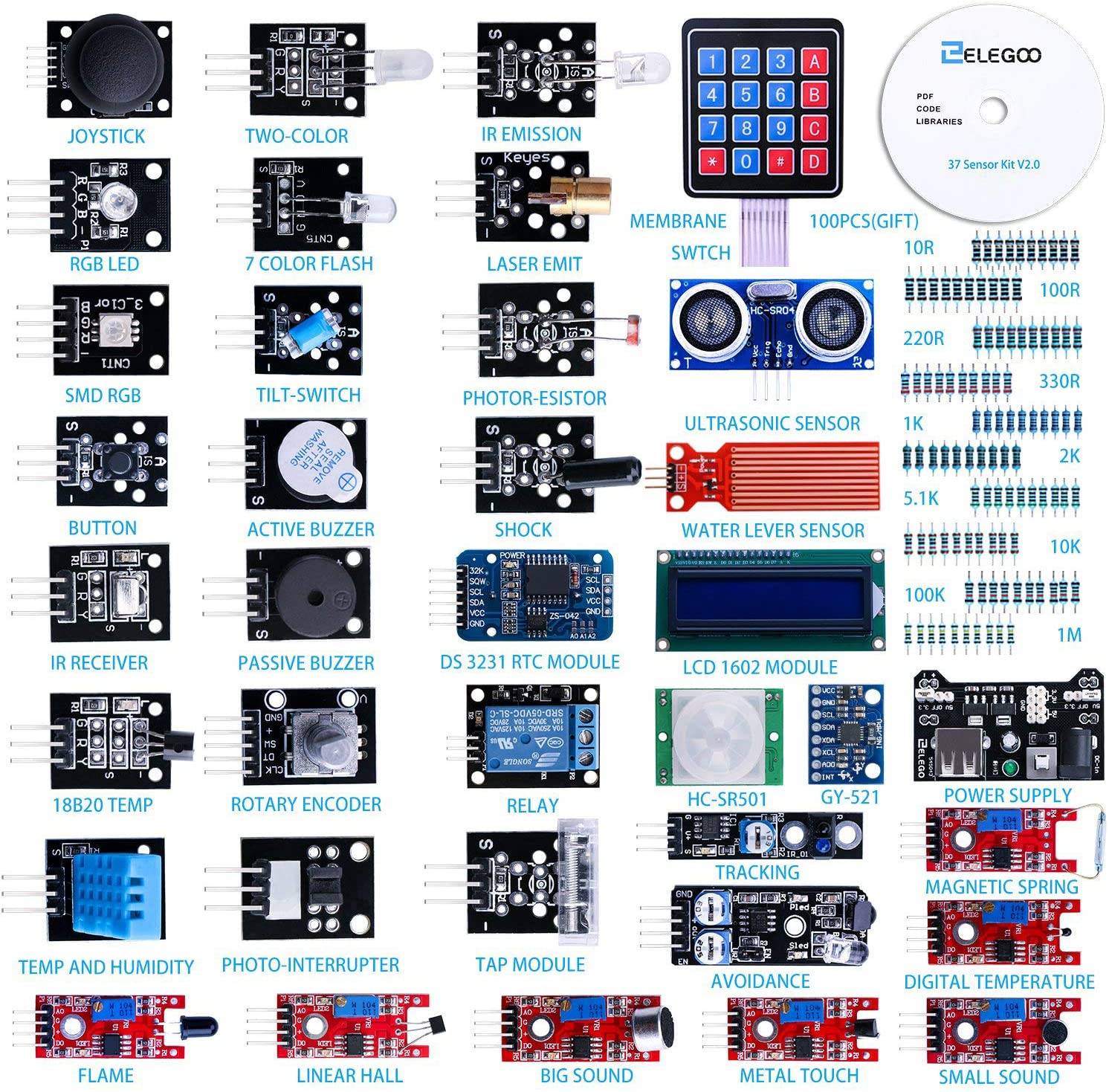 Capteur Arduino Déballage du kit des capteurs (2)