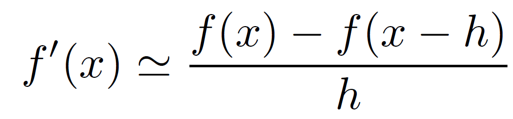 Approximation par une différence finie backward