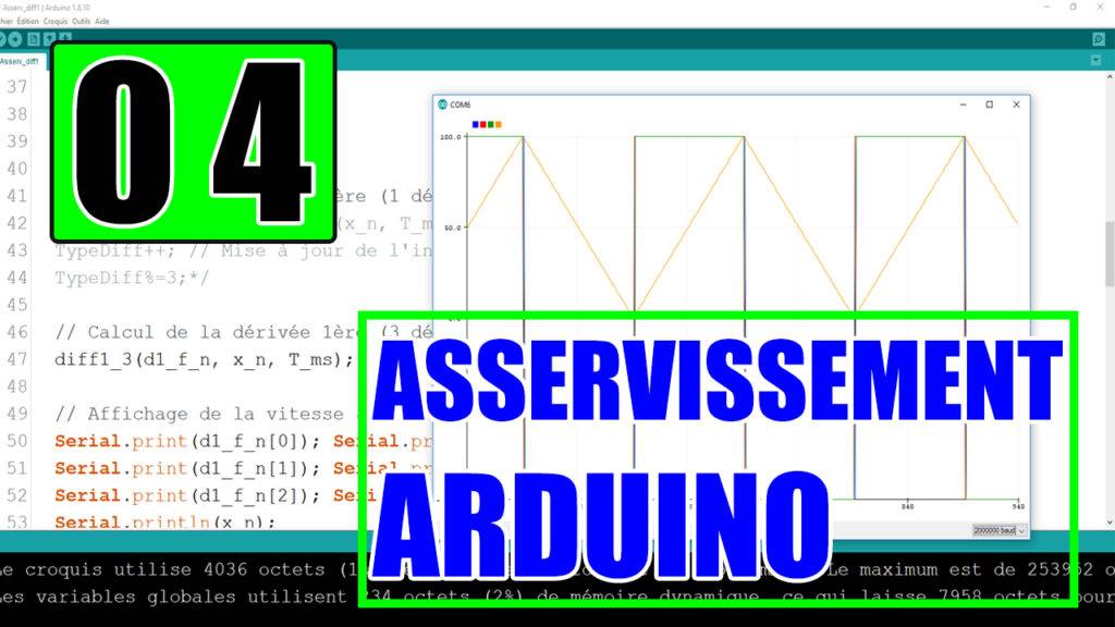Asservissement Arduino Discrétisation de la dérivée première - Implémentation
