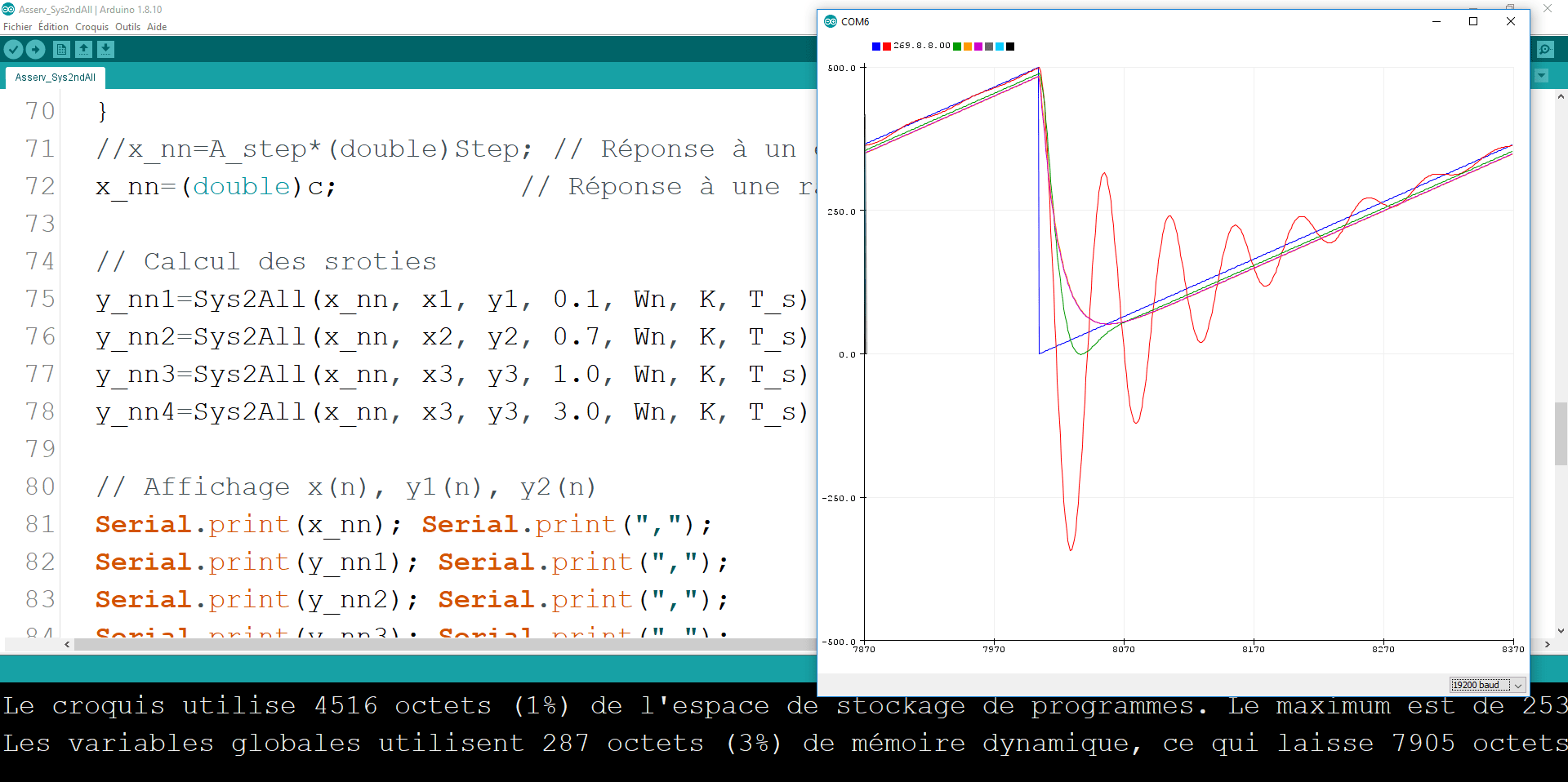 Asservissement Arduino Réponse à une rampe d’un système du second ordre 1