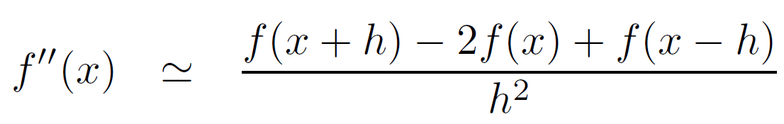 Formule de l'approximation de la dérivée seconde