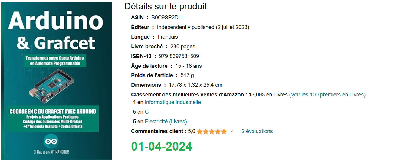 Classement livre grafcet avec Arduino